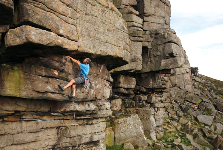 The Tippler (E1 5b) Stanage. Photo: David Simmonite